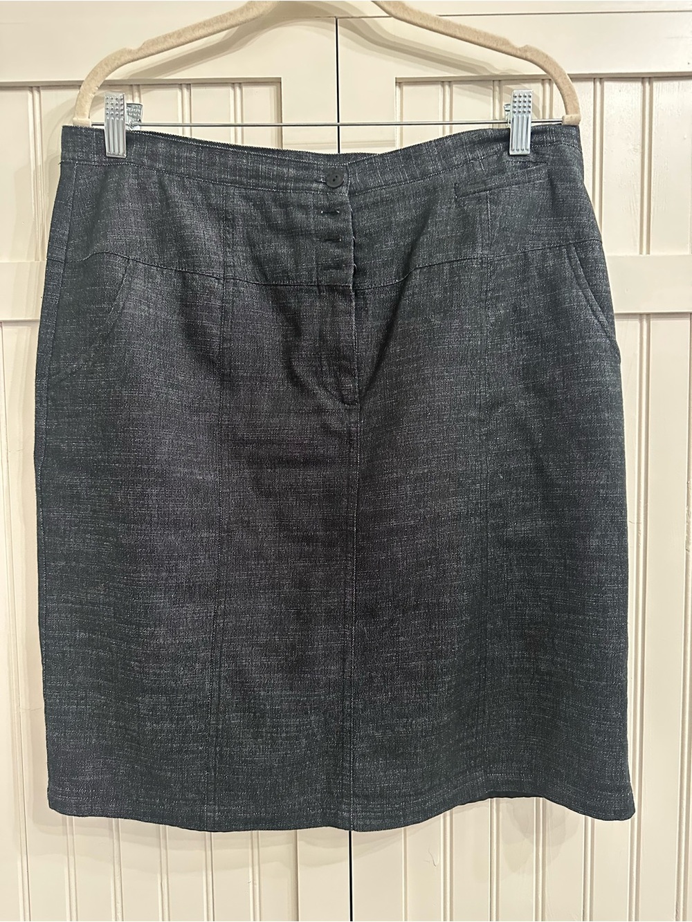 AGB Dark Gray Textured Pencil Skirt